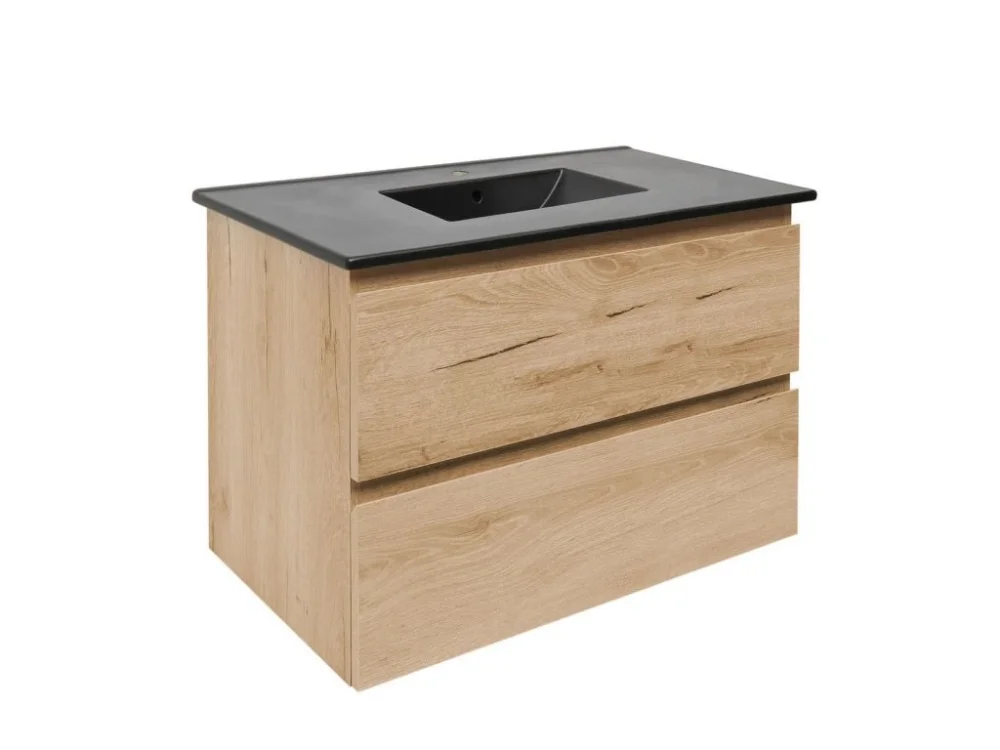 Tovární Cena SAT Koupelnová skříňka 2 zásuvková s umyvadlem SAT B-Way 79x50x45 cm dub mat BWAY280OAKU4B