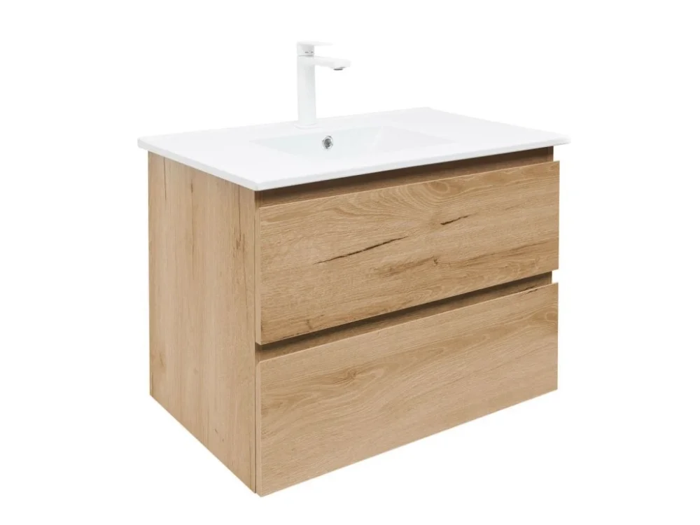 SAT Koupelnová skříňka 2 zásuvková s umyvadlem SAT B-Way 79x50x45 cm dub mat BWAY280OAKU4B2 Ihned K Objednání