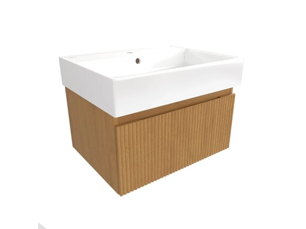 SAT Koupelnová skříňka s umyvadlem SAT Evolution 58x30x44,5 cm dub medový mat SATEVO60DMU2 Výprodej