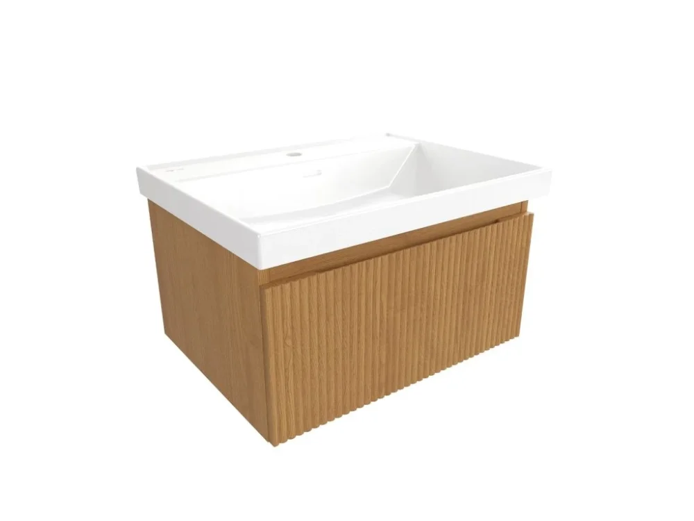 Ověřený SAT Koupelnová skříňka s umyvadlem SAT Evolution 58x30x44,5 cm dub medový mat SATEVO60DMU4