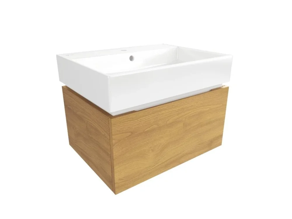 Akční Nabídka SAT Koupelnová skříňka s umyvadlem SAT Feel 60x30x46 cm medový dub mat SATFEEL60DMU2