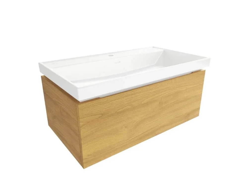 SAT Koupelnová skříňka s umyvadlem SAT Feel 80x30x46 cm medový dub mat SATFEEL80DMU4 Rychlé Dodání