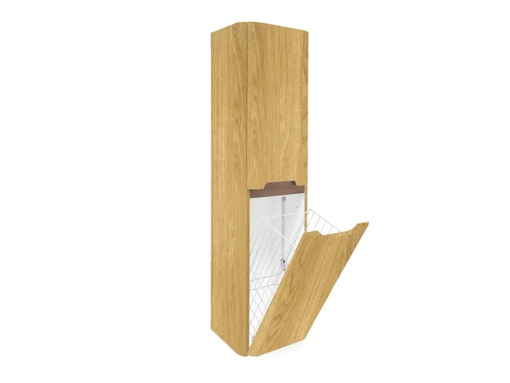 SAT Koupelnová skříňka vysoká s košem na prádlo SAT Fusion 40x149x33 cm dub medový mat SATFUSIONV40DMK Levný