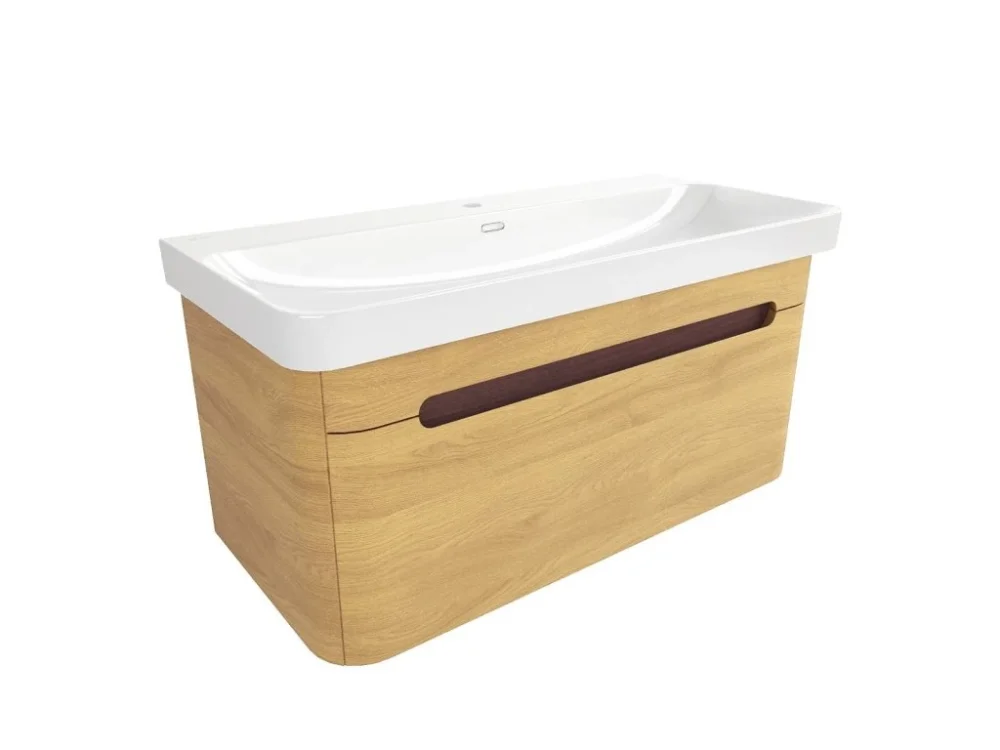 SAT Koupelnová skříňka s umyvadlem SAT Fusion 97,5x43x45 cm dub medový mat SATFUSION100DMU Originální
