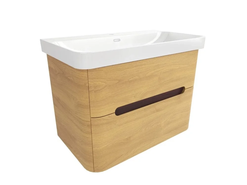 SAT Koupelnová skříňka s umyvadlem SAT Fusion 77,5x53x45 cm dub medový mat SATFUSION280DMU Přímo Od Výrobce
