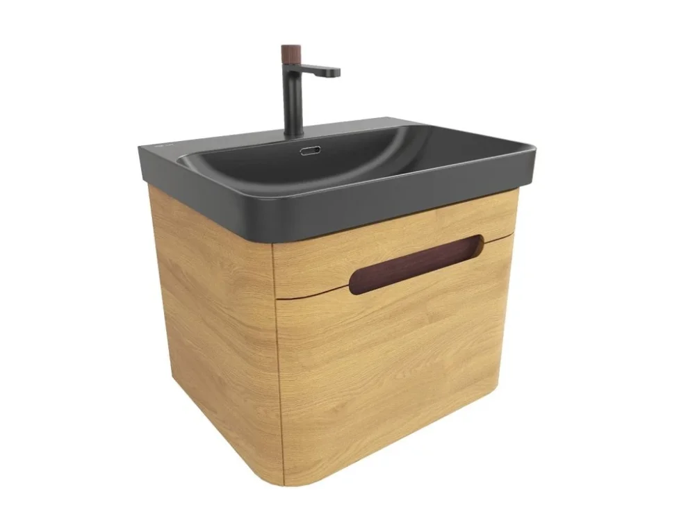 Odeslání Ihned SAT Koupelnová skříňka s umyvadlem SAT Fusion 57,5x43x45 cm dub medový mat SATFUSION60DMBKMBA