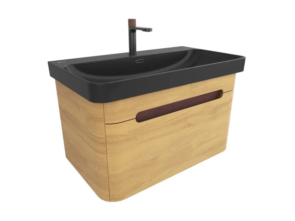 Vrácení Zdarma SAT Koupelnová skříňka s umyvadlem SAT Fusion 77,5x43x45 cm dub medový mat SATFUSION80DMBKMBA