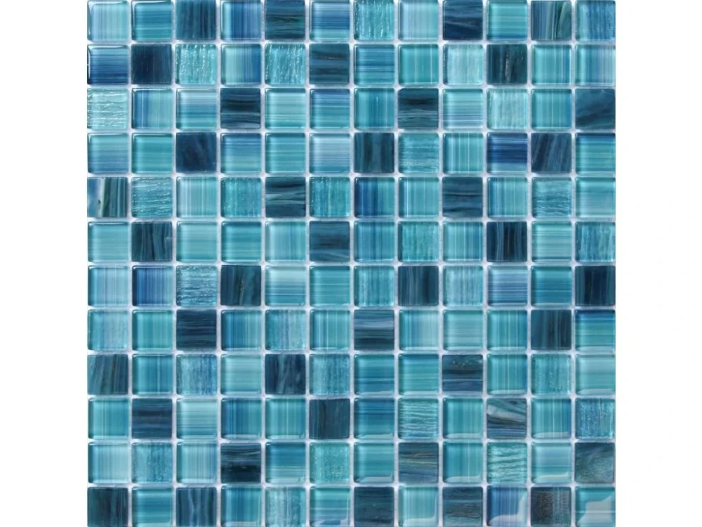 Premium Mosaic Skleněná mozaika Premium Mosaic tyrkys 30x30 cm lesk MOSCH77 Poslední Šance
