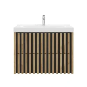 Značkový SAT Koupelnová skříňka s umyvadlem SAT Delano 80x56x45 cm dub mat DELANO80ZDCUM
