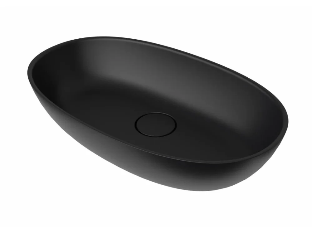 SAT Umyvadlo na desku SAT Aula 60x36 cm černá mat bez otvoru pro baterii, bez přepadu SATAU6036C Super Cena