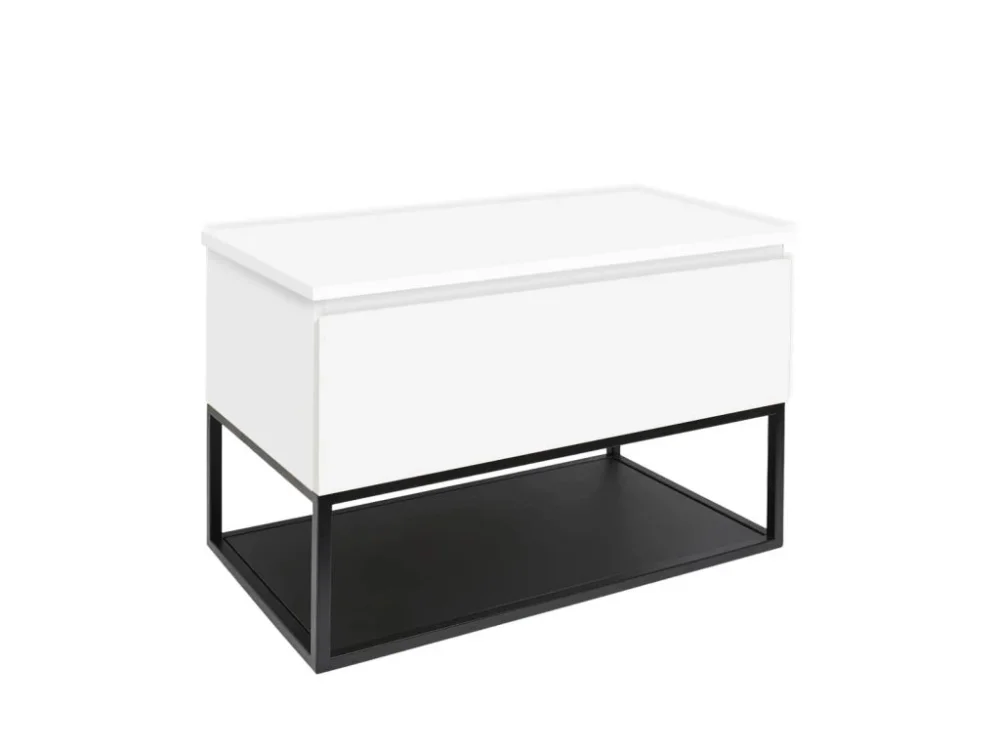 Akce SAT Koupelnová skříňka s krycí deskou SAT B-Way 99x57x45 cm bílá lesk BWAY100WDESK