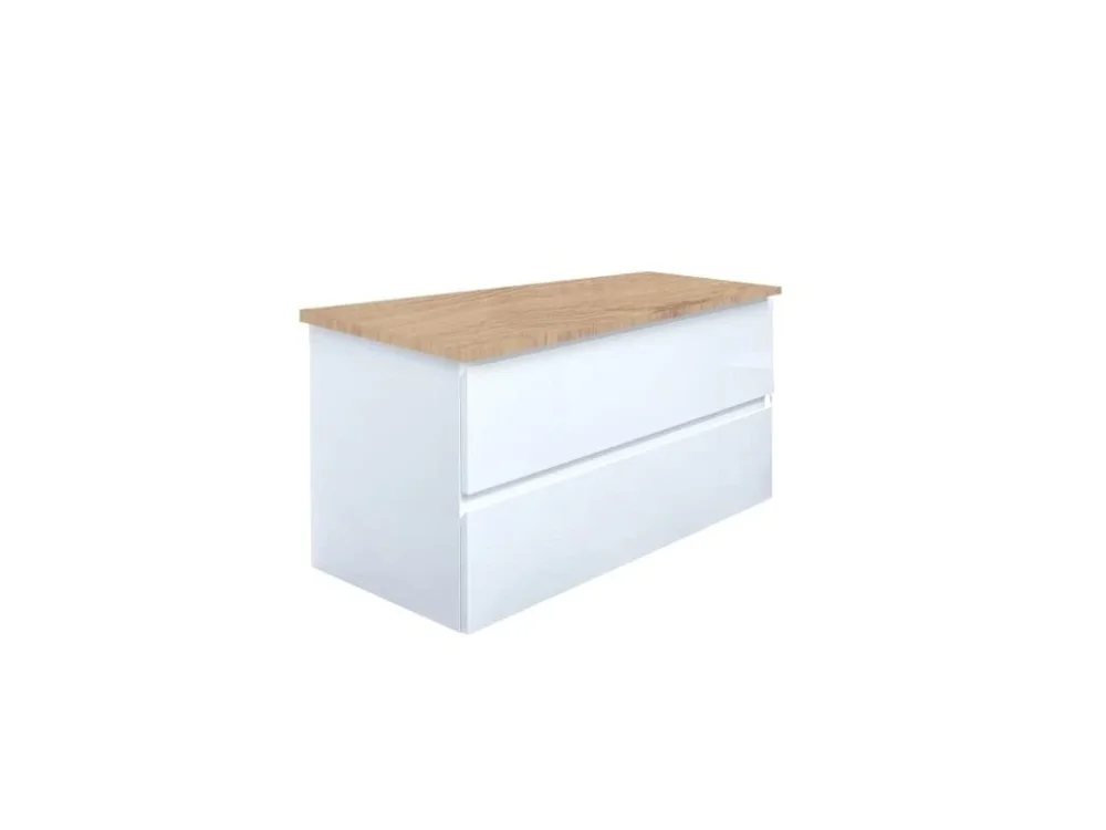 SAT Koupelnová skříňka s krycí deskou SAT B-Way 99x50x45 cm bílá lesk BWAY2100WDOAK Sleva