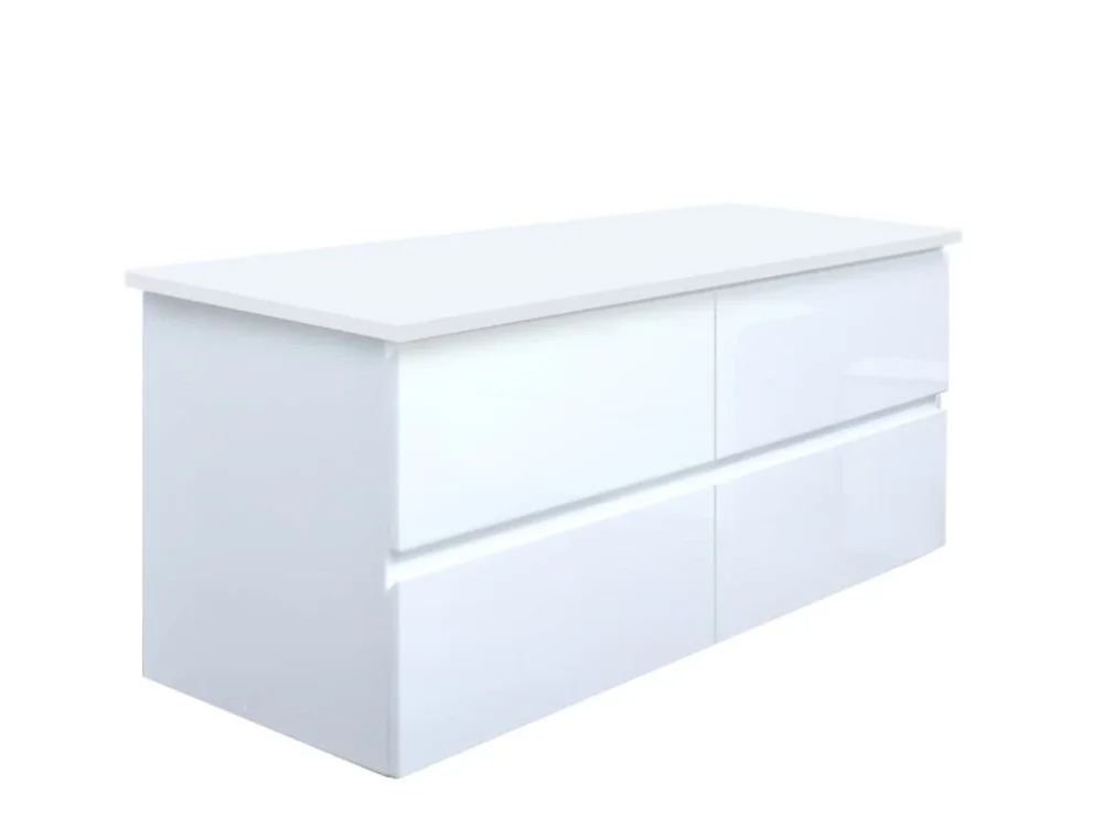 SAT Koupelnová skříňka s krycí deskou SAT B-Way 119x50x45 cm bílá lesk BWAY2120WDESK Aktuální