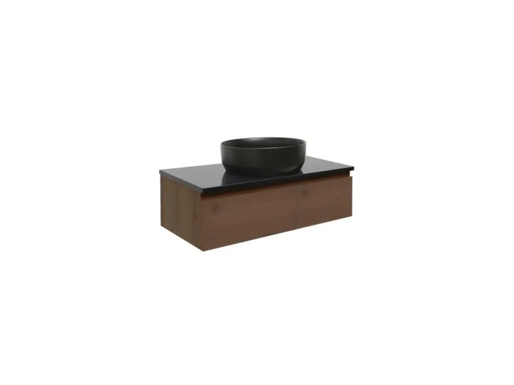 SAT Koupelnová skříňka s technickým kamenem SAT B-Way 99x30x45 cm ořech mat BWAY100NUTTK Finální Výprodej