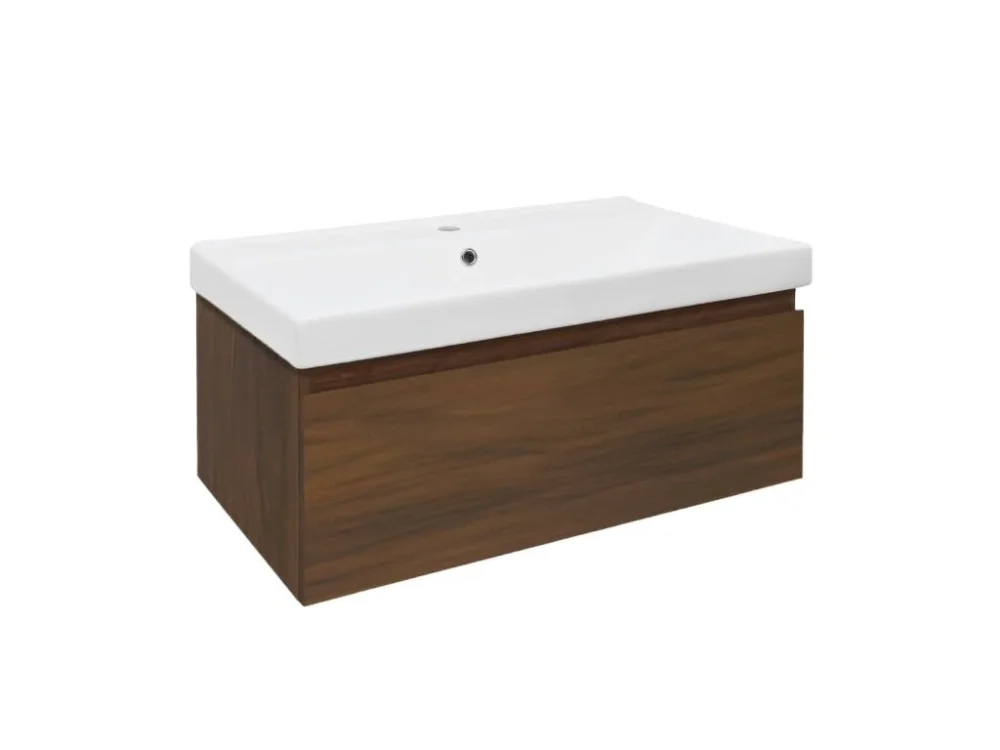 SAT Koupelnová skříňka s umyvadlem SAT B-Way 80x30x45 cm ořech mat BWAY80NUTU1 Cenový Hit