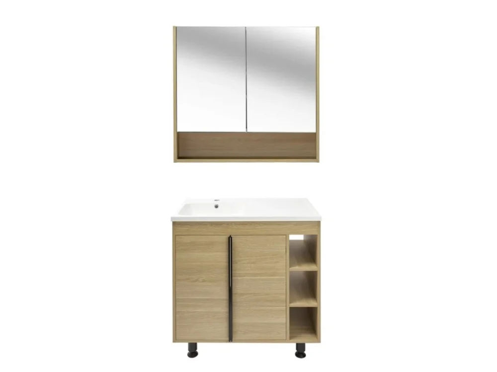 Naturel Koupelnová sestava s umyvadlem Naturel Lucca 79x70x45 cm dub mat LUCCASET80D Autentický