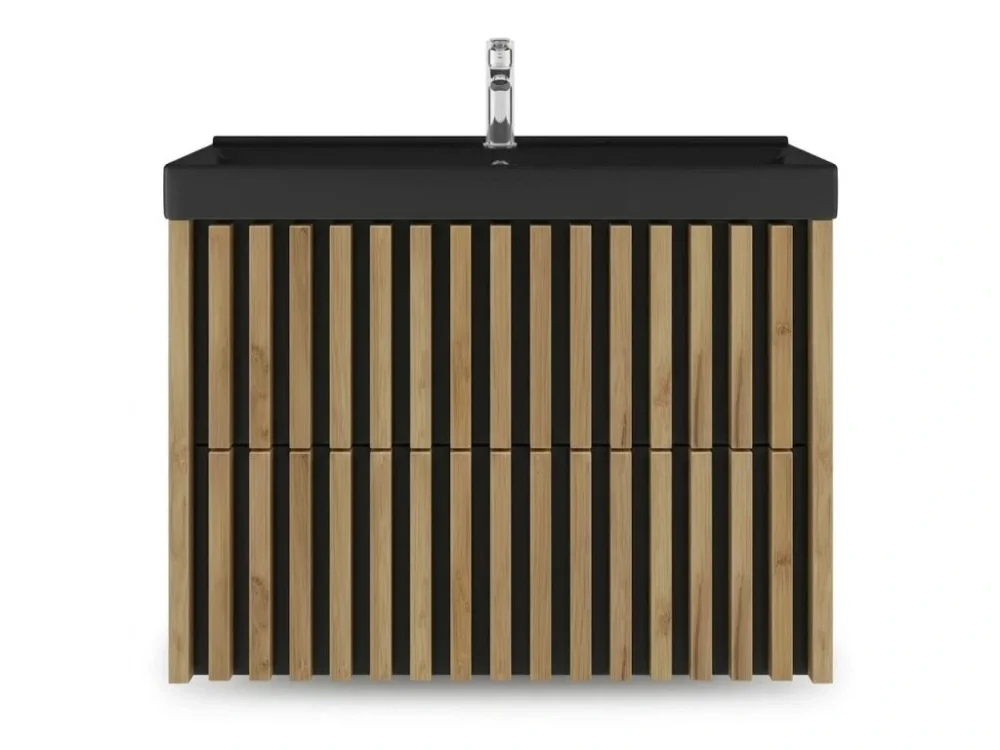 Víkendová Akce SAT Koupelnová skříňka s umyvadlem SAT Delano 80x46 cm dub mat DELANO80ZDCUMB
