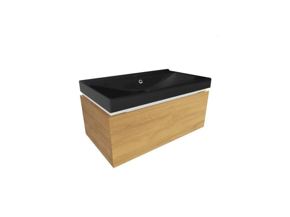 Levný SAT Koupelnová skříňka s umyvadlem SAT Feel 80x30x46 cm dub medový mat SATFEEL80DMU1MB