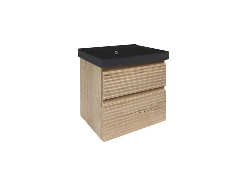 Naturel Koupelnová skříňka s umyvadlem Naturel Savona 58x53x45 cm dub mat SAVONA260DHU1B Sleva