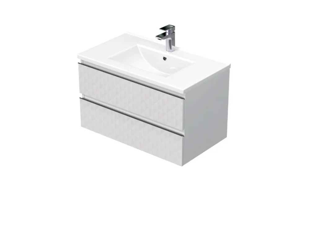 SAT Koupelnová skříňka s umyvadlem SAT Cube Way 80x47,5x46 cm bílá mat CUBE3D802ZBMOD Akce