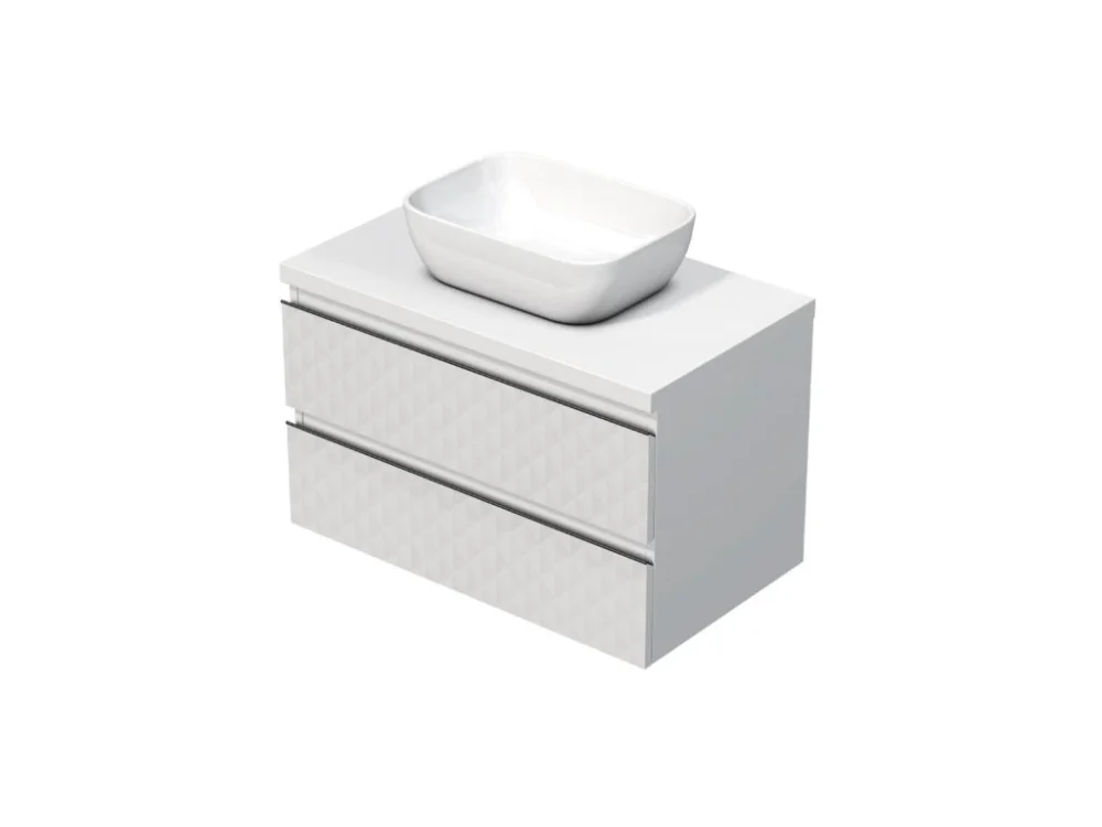 Nejlepší Cena SAT Koupelnová skříňka s krycí deskou SAT Cube Way 80x47,5x46 cm bílá mat CUBE3D46802ZBKD