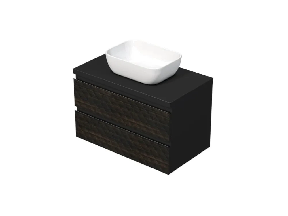 SAT Koupelnová skříňka s krycí deskou SAT Cube Way 80x47,5x46 cm hnědá mat CUBE3D46802ZHKD Speciální Cena