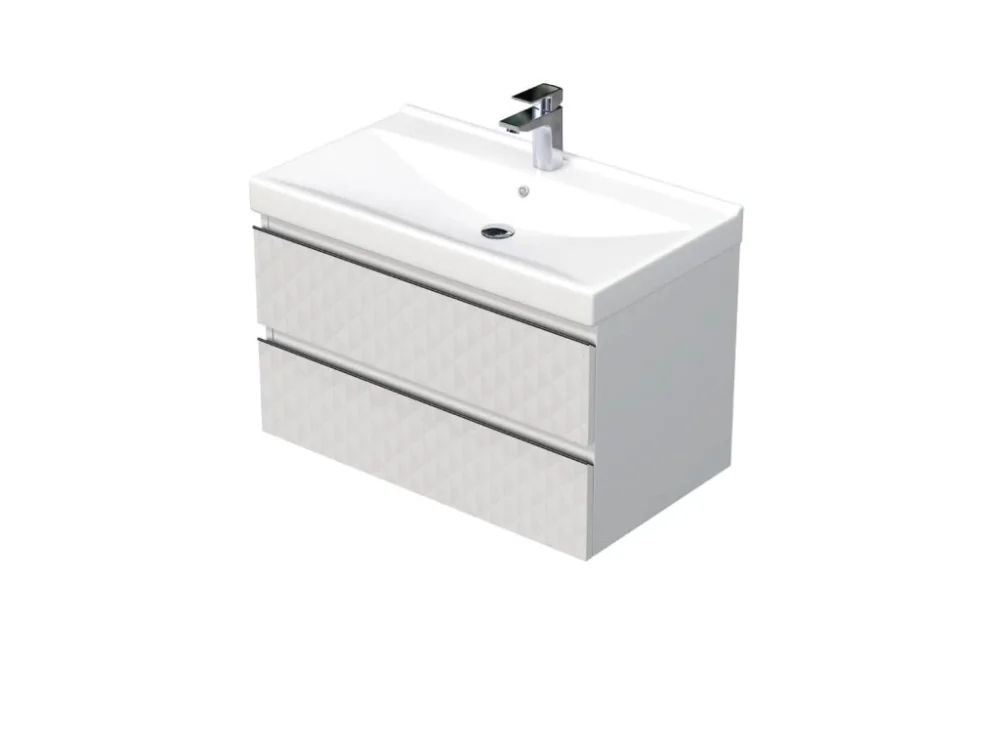 Sleva SAT Koupelnová skříňka s umyvadlem SAT Cube Way 80x47,5x46 cm bílá mat CUBE3D46802ZBVER