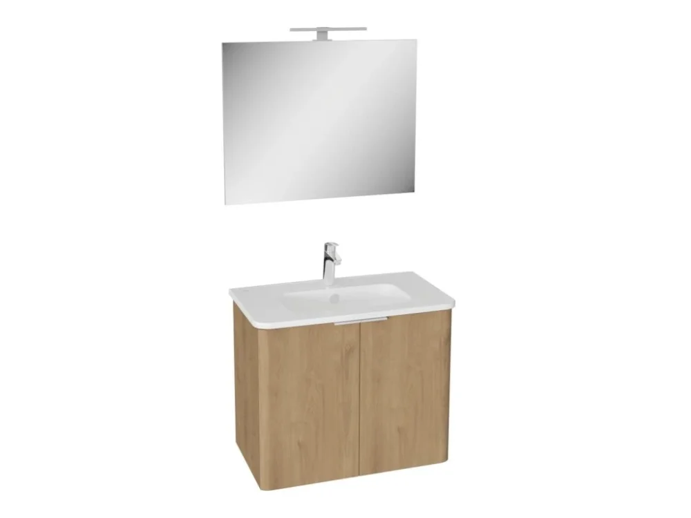 Omezená Nabídka VitrA Koupelnová sestava s umyvadlem VitrA Mia 78,5x65x46,5 cm zlatý dub MIASETPR80DB