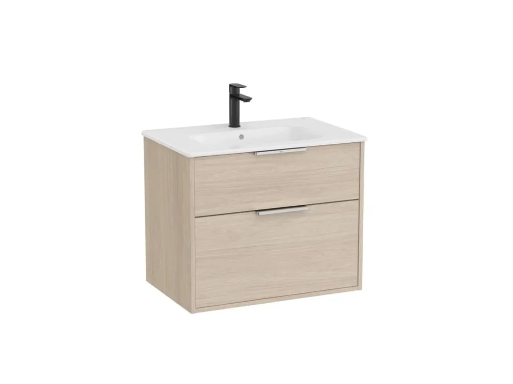 Jen Po Omezenou Doba Roca Koupelnová skříňka s umyvadlem Roca Optica 59x58x45,5 cm světlý dub OPT602ZJ