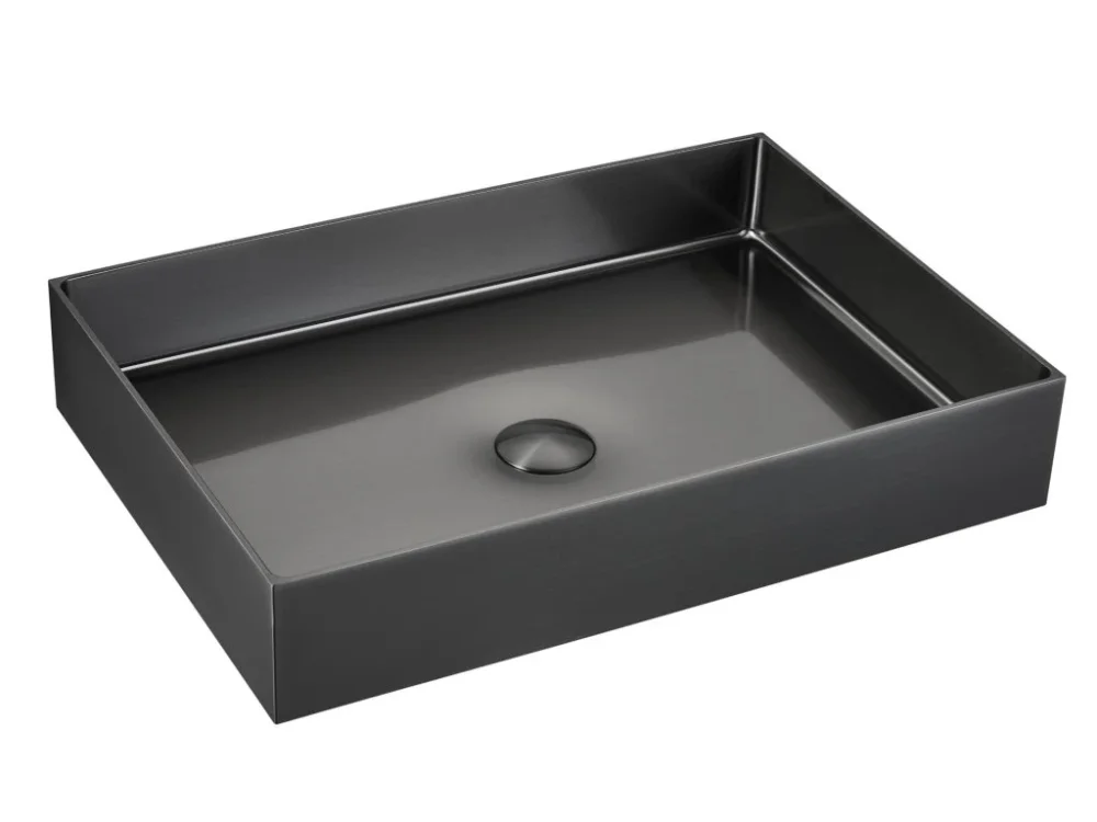 SAT Umyvadlo na desku v barvě gun metal SAT Aurum 55x38 cm bez přepadu SATAUR5538BGM Omezená Nabídka