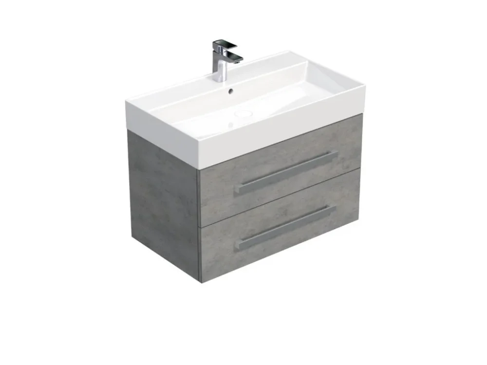 SAT Koupelnová skříňka s umyvadlem SAT Cube Way 80x53x46 cm beton mat CUBE46802BESAT Rychlé Dodání