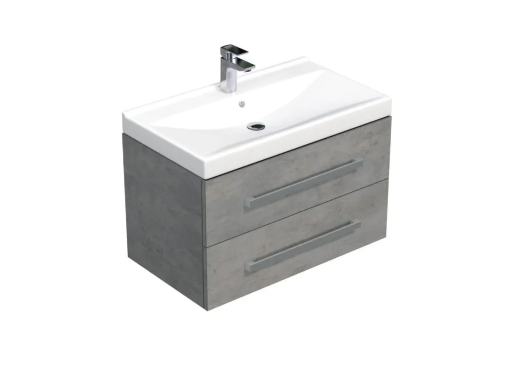 SAT Koupelnová skříňka s umyvadlem SAT Cube Way 80x53x46 cm beton mat CUBE46802BEVER Akční Cena