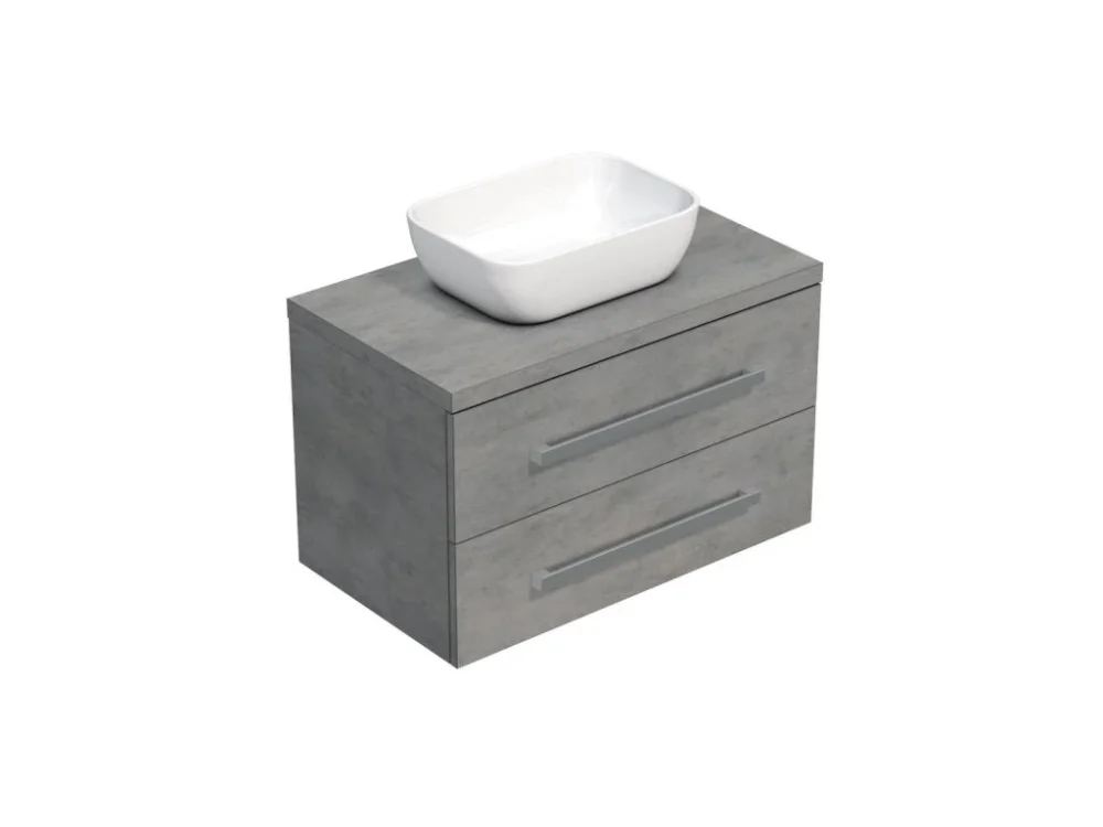 SAT Koupelnová skříňka s krycí deskou SAT Cube Way 80x53x46 cm beton mat CUBE46803BE45 Doprava Zdarma