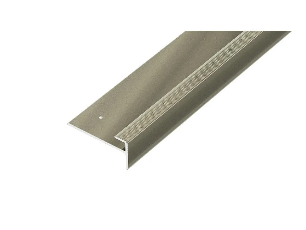 Nejprodávanější ACARA AP45 schodová lišta vrtaná, hliník elox titan, 12x28 mm, 2,7 m, 5 mm AAE TA 5028-T