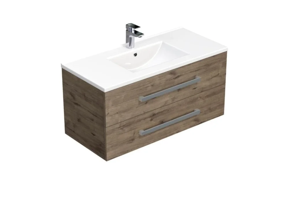 SAT Koupelnová skříňka s umyvadlem SAT Cube Way 100x53x46 cm dub Wellington mat CUBE461002DWMOD Tovární Cena