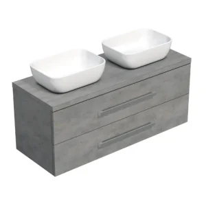 Akční Cena SAT Koupelnová skříňka pod umyvadlo s deskou SAT Cube Way 120x47,5x46 cm beton mat CUBE461203BESAT45