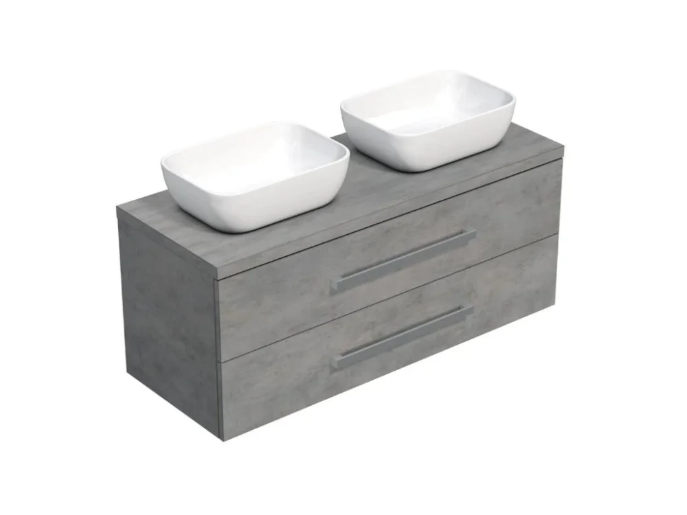 Akční Cena SAT Koupelnová skříňka pod umyvadlo s deskou SAT Cube Way 120x47,5x46 cm beton mat CUBE461203BESAT45