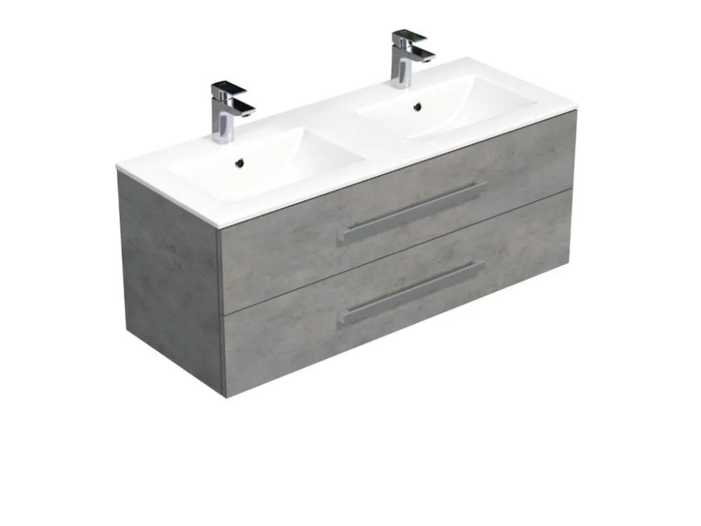 Horká Nabídka SAT Koupelnová skříňka s umyvadlem SAT Cube Way 120x53x46 cm beton mat CUBE461202BEMOD