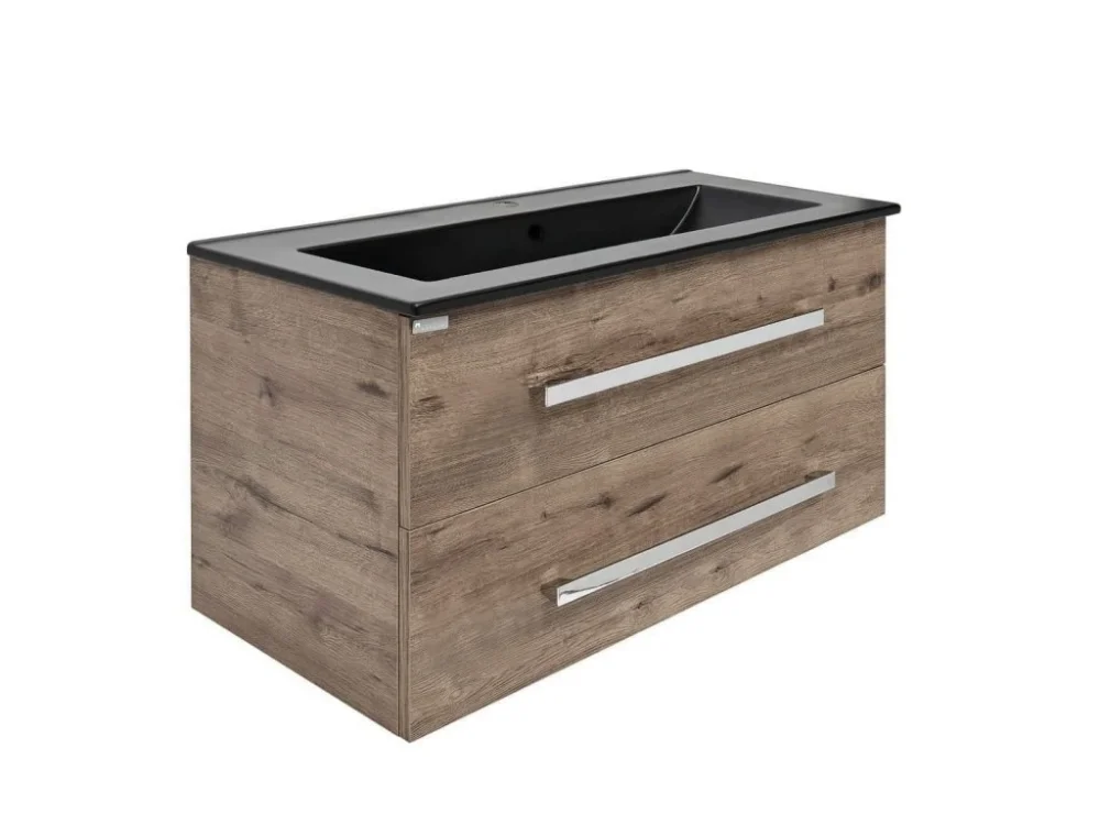 Nakupujte Hned SAT Koupelnová skříňka s umyvadlem SAT Cube Way 100x53x46 cm dub wellington mat CUBE461002DWMODC