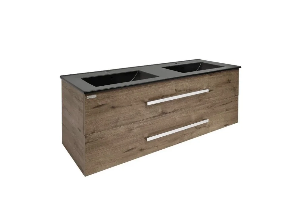 SAT Koupelnová skříňka s umyvadlem SAT Cube Way 120x53x46 cm dub wellington mat CUBE461202DWMODC Nejlepší Volba