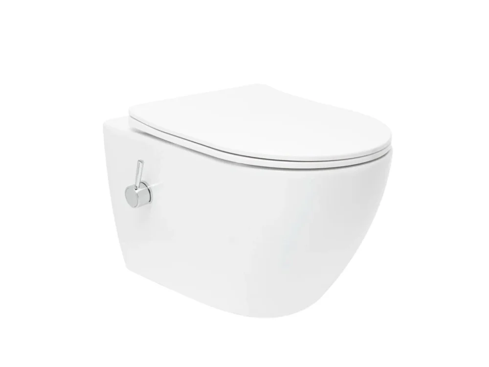 SAT WC s bidetem závěsné SAT Fusion vírové včetně prkénka softclose, zadní odpad SATFUS11BFC Časově Omezené
