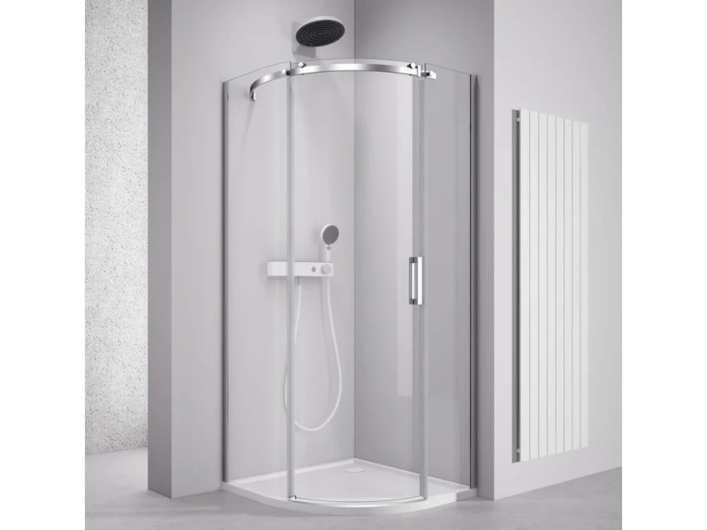 Polysan THRON ROUND čtvrtkruhová sprchová zástěna 900x900mm, čiré sklo, levá TL2690L-5005 Jen Po Omezenou Doba