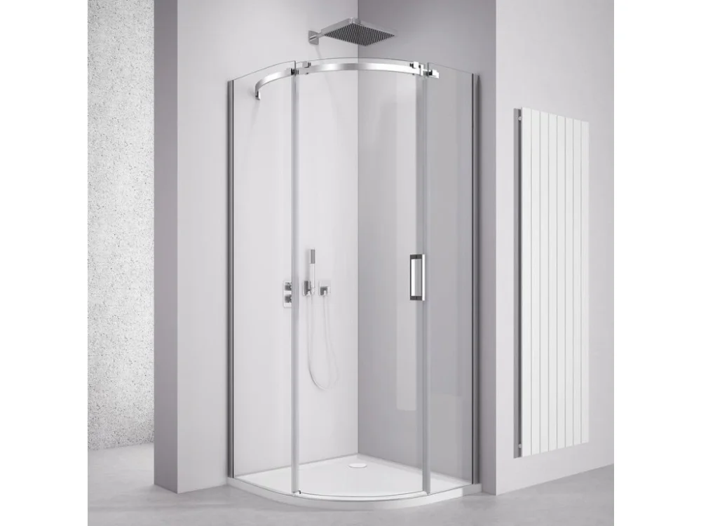 Pouze Dnes Polysan THRON SQUARE čtvrtkruhová sprchová zástěna 900x900mm, čiré sklo, levá TL2690L-5002