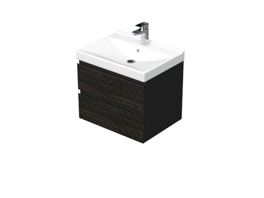 SAT Koupelnová skříňka s umyvadlem SAT Cube Way 60x47,5x46 cm hnědá mat CUBE3D46602ZHVER Originální