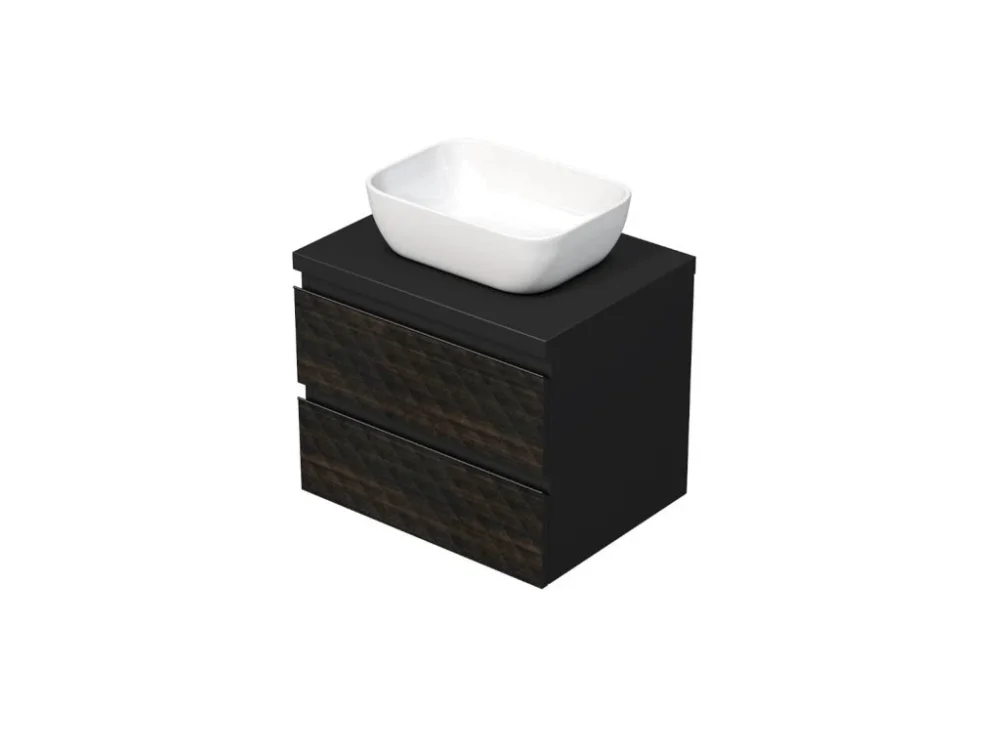 Kup Teď SAT Koupelnová skříňka s krycí deskou SAT Cube Way 60x47,5x46 cm hnědá mat CUBE3D46602ZHKD