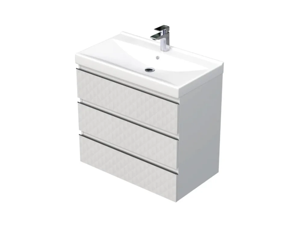 Pouze Dnes SAT Koupelnová skříňka s umyvadlem SAT Cube Way 80x71x46 cm bílá mat CUBE3D46803ZBVER
