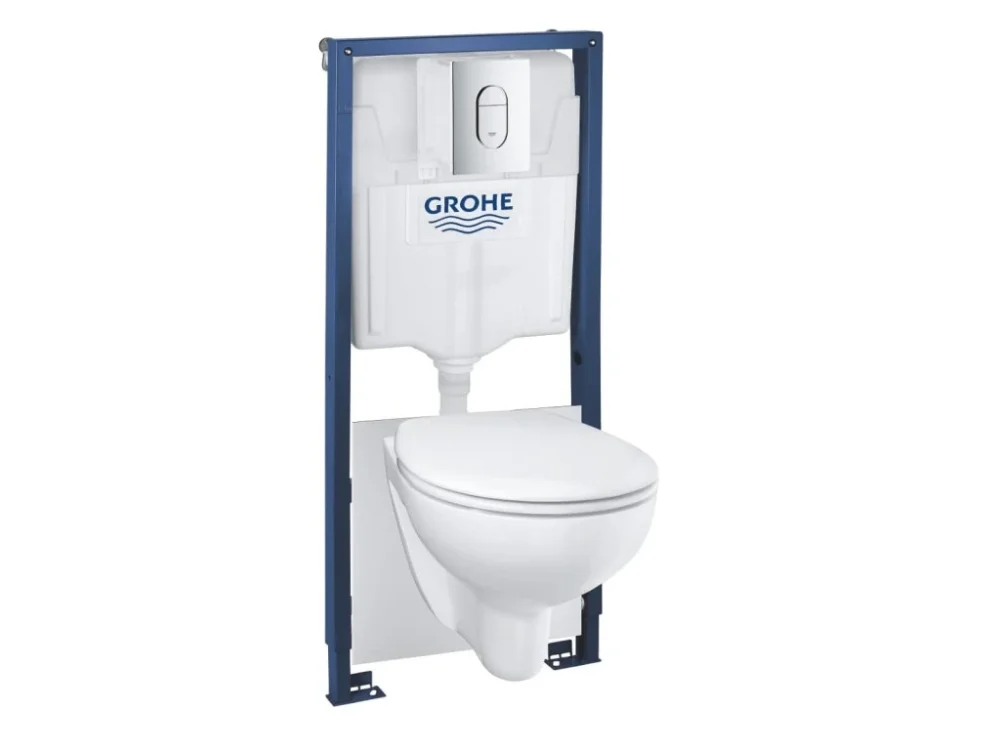 Cenově Výhodný Grohe Cenově zvýhodněný závěsný WC set GROHE do lehkých stěn / předstěnová montáž + WC GROHE Bau Ceramic G394180001