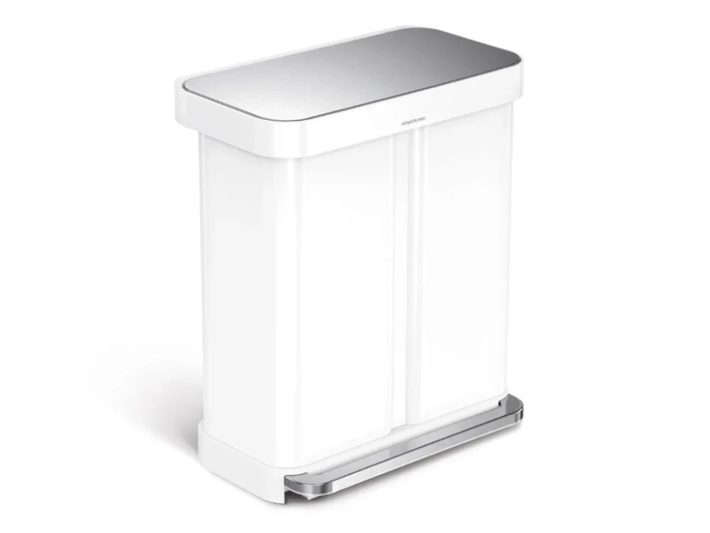 Simplehuman Simplehuman pedálový odpadkový koš na tříděný odpad DUAL 58 L (34/24) bílá ocel CW2118 Časově Omezené