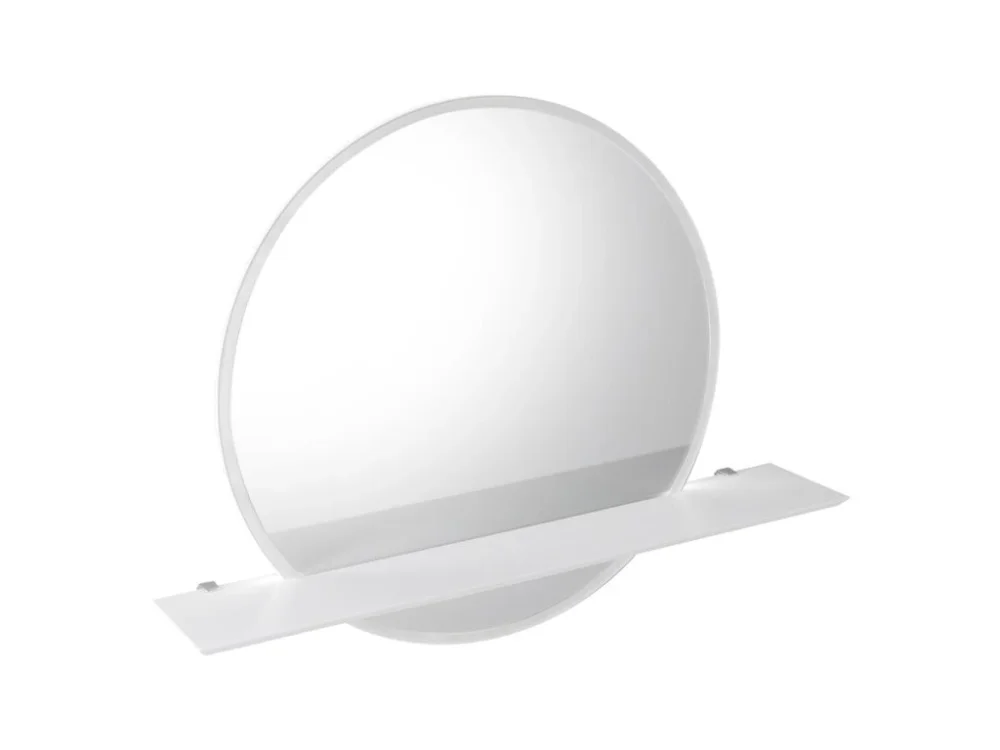 Nejlepší Volba Sapho VISO kulaté zrcadlo s LED osvětlením a policí ø 60cm, bílá mat VS060-01