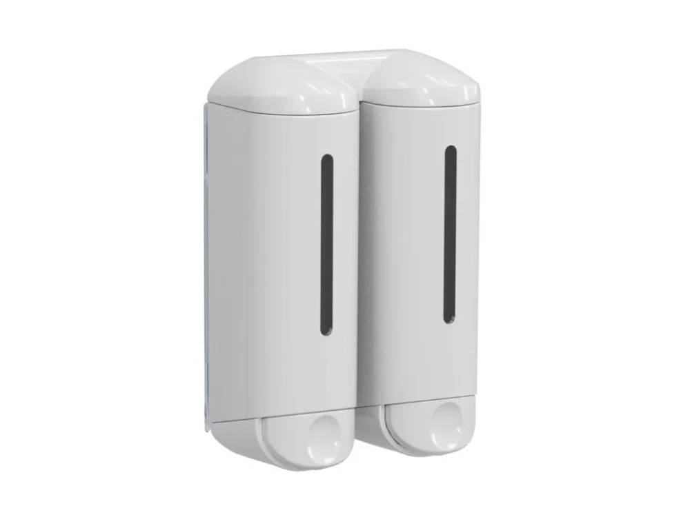 MARPLAST SHOWER MEDIUM dvojitý dávkovač tekutého mýdla, 2x250ml, bílá A94801 Oblíbený